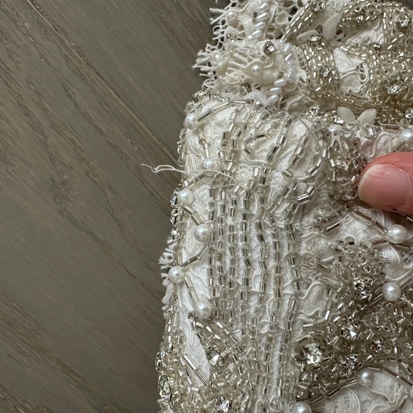 Alice + Olivia PRIA White Beaded Rhinestone Crystal Mini Dress Lace - Size 2 - Picture 8 of 14